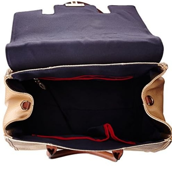 Tommy Hilfiger Turnlock Pebble Leather Colorblock Convertible Top Handle - Picture 14 of 14